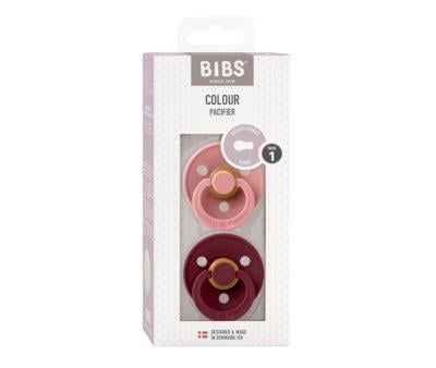 2 Chupetes BIBS Colour Round Dusty Pink/Elderberry