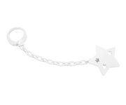 Personalised Star Soother Clip White