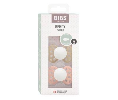 2 Chupetes BIBS Infinity Simtrica Vanilla Glow/Blush Glow
