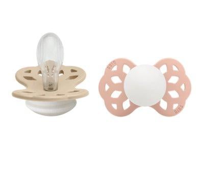 2 Chupetes BIBS Infinity Simtrica Vanilla Glow/Blush Glow