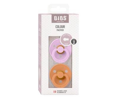 2 Chupetes BIBS Colour Round Violet Sky/Pumpkin