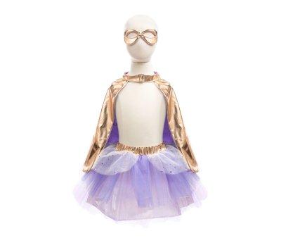 Tutu, Cape, and Mask Super-Duper Metallic Rose Gold/Lilac 4-6 years