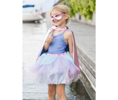 Tutu, Cape and Mask Super-Duper Metallic Pink/Light Blue 4-6 years