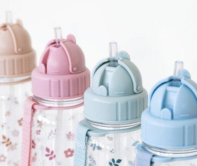 Botella Plstico Leaves Blue Personalizable