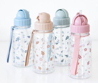 Botella Plstico Leaves Blue Personalizable