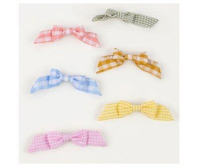6 Gingham Hair Clips