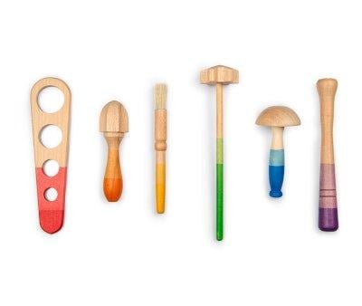 6 Attrezzi di Legno Tools Gioco Creativo
