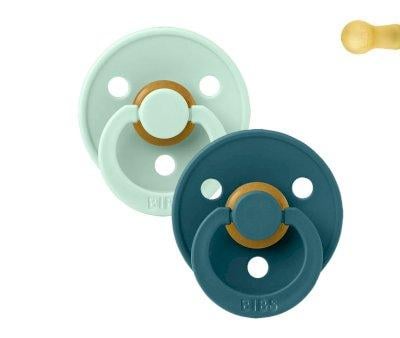2 Chupetes BIBS Colour Round Nordic Mint/Forest Lake
