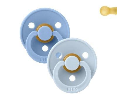 2 Chupetes BIBS Colour Round Sky Blue/Baby Blue