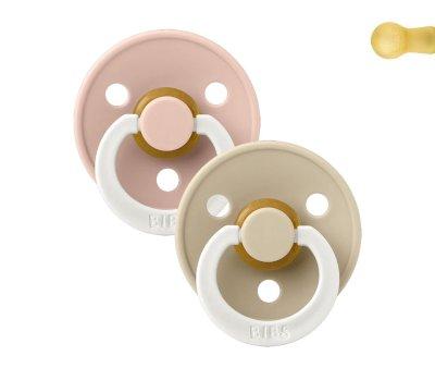 2 Succhietti BIBS Colour Round Notturni Blush Night/Vanilla Night