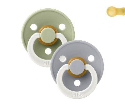 2 Succhietti BIBS Colour Round Notturni Sage/Cloud