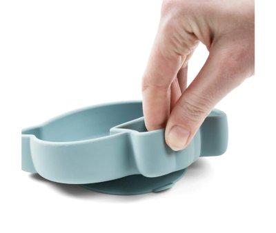 Prato de silicone azul Stick & Stay Snack Birdee
