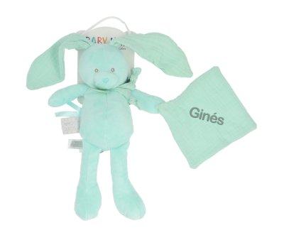Lapin avec Doudou Diabolo Mint Personnalisable