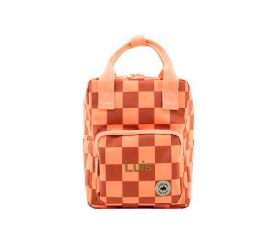 Mochila Infantil Blocks Pink Brown Personalizable