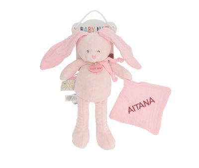 Peluche Rabbit con Mini Doudou Misty Pink Personalizzabile