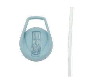Botella Plstico con Pajita Glitter Stars Turquoise Personalizable
