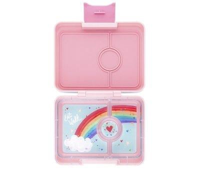 Lunch Box Snack Power Pink Rainbow Tray 3 Compartments