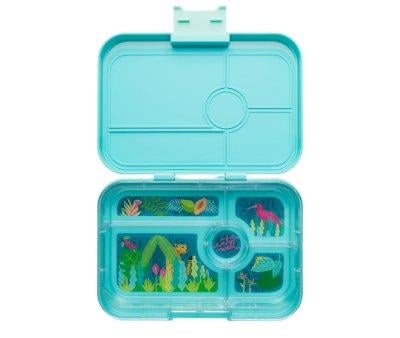 Lunch Box Antibes Blue Lid Tray Jungle Pastel 5 Compartments