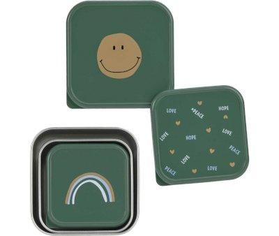 Set 3 Snackbox Acciaio Happy Smile