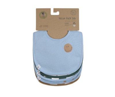 Pack of 5 Happy Smile Blue Bibs