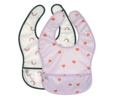 2 Waterproof Bibs Happy Lavender