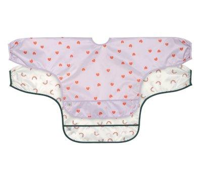 2 Happy Lavender Long Sleeve Bibs