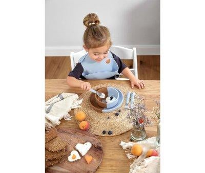 Bib Silicone Happy Smile Blue