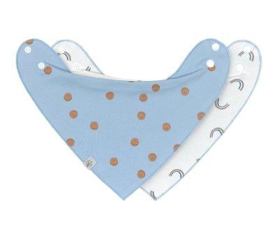 Pack of 2 Happy Smile Blue Bandana Bibs