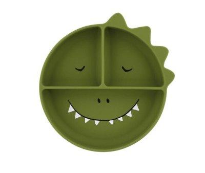 Plate 3 Compartments Silicone with Suction Mr. Dino