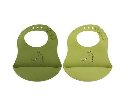 2 Silicone Bibs Trixie Mr. Dino