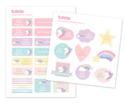 Iron-On Labels and Stickers Unicorn Combo Pack