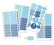 Pack d\'tiquettes Bleu avec toiles