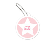 Portachiavi Personalizzato Rotondo Rosa Stella
