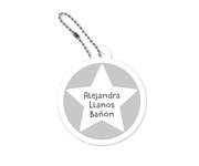 Portachiavi Personalizzato Rotondo Grigio Stella