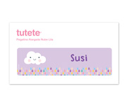 Etichetta Adesiva Rettangolare Nube Lilla