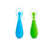 Pack 2 Cucchiai Silicone Apprendimento Gentle? Azzurro/Verde