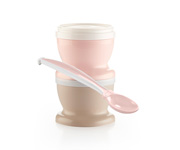 2 Food Containers + Dusty Pink Spoon