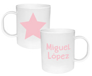Tazza Plastica Personalizzata Stella Rosa