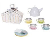 Cesta de piquenique com conjunto de ch