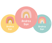 Pack 3 Distintivi Personalizzati Rosa Nordic Arcobaleno