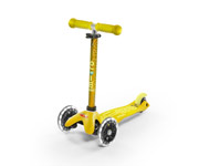 Mini Micro Deluxe Scooter Yellow LED Lights
