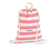 Mochila Saco Personalizada Nautical Natural -Rosa