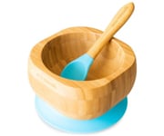 Bol Bamb Azul Eco con Cuchara