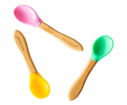 3 Cucharas Bamb Rosa Verde Amarilla
