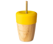 Vaso Bamb Amarillo con Pajita