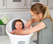 Banheira Shnuggle Branca Encosto Cinzento Estrelas Pequenas