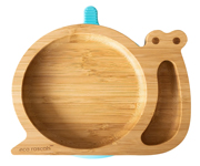 Prato bambu com ventosa  Blue Snail
