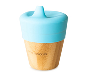 Copo de bambu azul com tampa 190ml