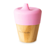 Copo de bambu rosa com tampa 190ml