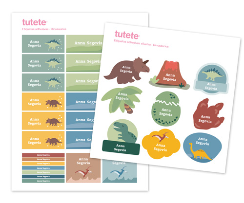 Iron-On Labels and Stickers Dinosaur Combo Pack